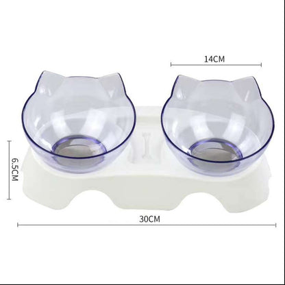 Cat Double Bowl Cat Food Bowl Protects Cervical Vertebra