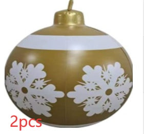 Christmas Ornament Ball Outdoor Pvc 60CM Inflatable Decorated Ball PVC Giant Big Large Balls Xmas Tree Decorations Toy Ball