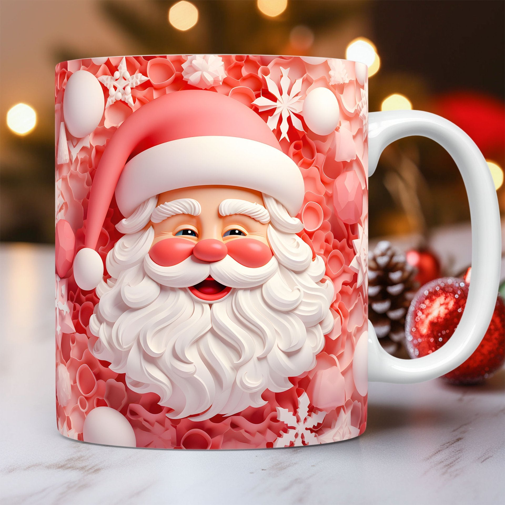 Creative 3D Christmas Ceramic Mug Unique Space Design Snowman Santa Coffee Cup Tea Milk Mug Christmas Gifts For Kids Adults Kitchen Gadgets