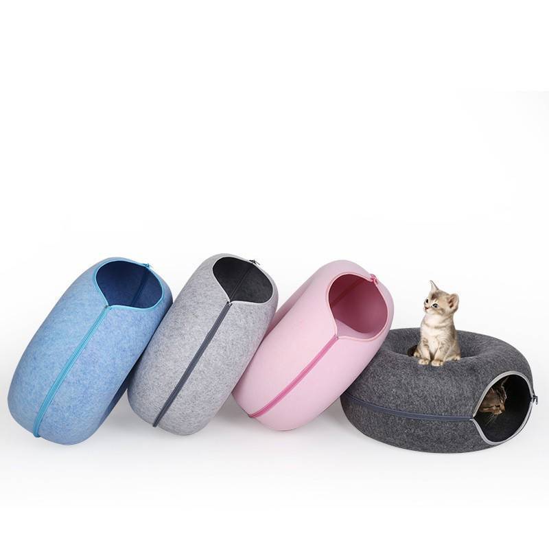 Four Seasons Available Cat Round Felt Pet Nest